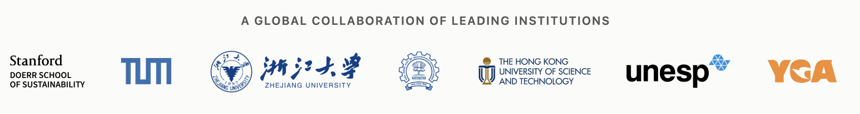 Stanford, TUM, Zhejiang University, IIT, HKUST, UNESP ve YGA logoları